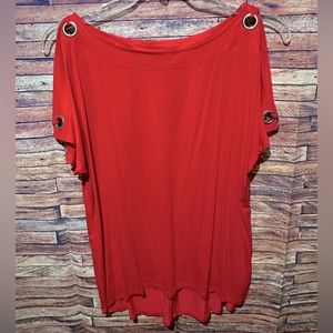 Red Open Sleeve Top